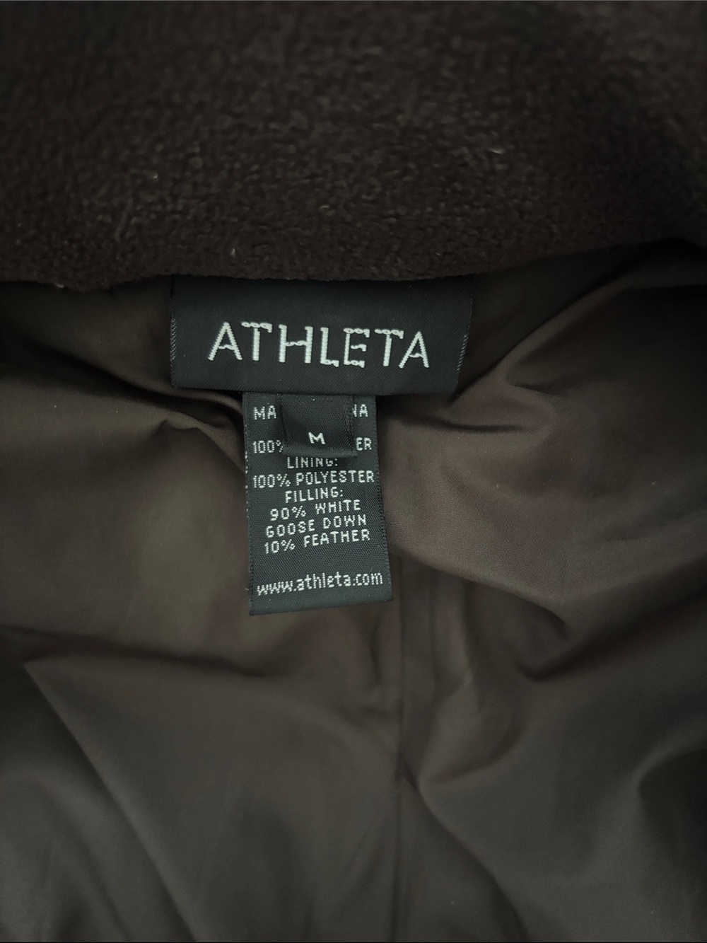 Athleta Dark Brown goose down vest - Picture 3 of 4